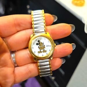 Disney Gold and Silver Mickey Mouse Timepiece